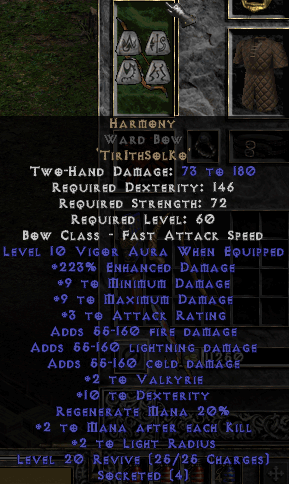 Harmony Rune Word in War Bow